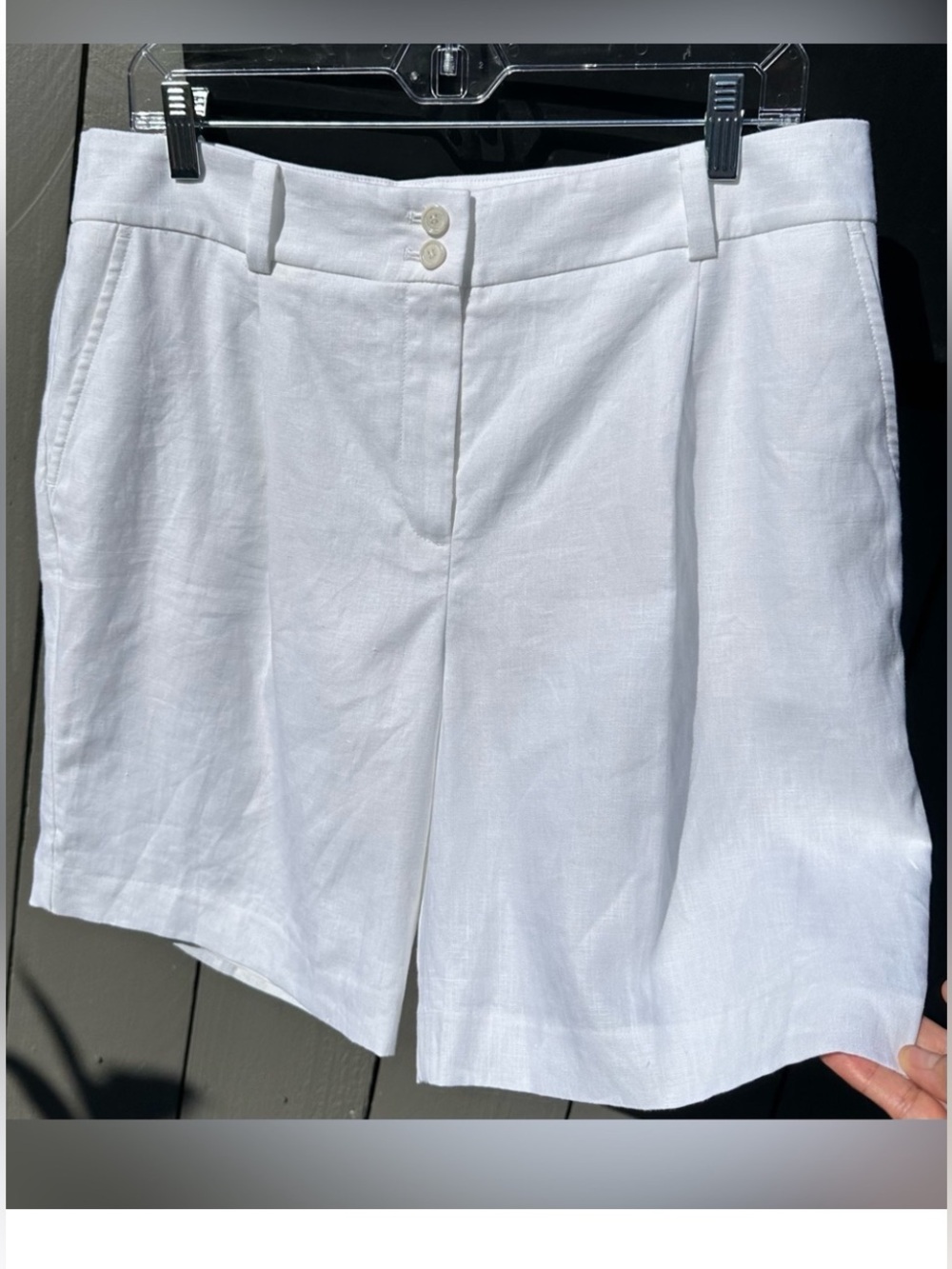 NWOT Talbots Linen White Bermuda Shorts (lined) 12P